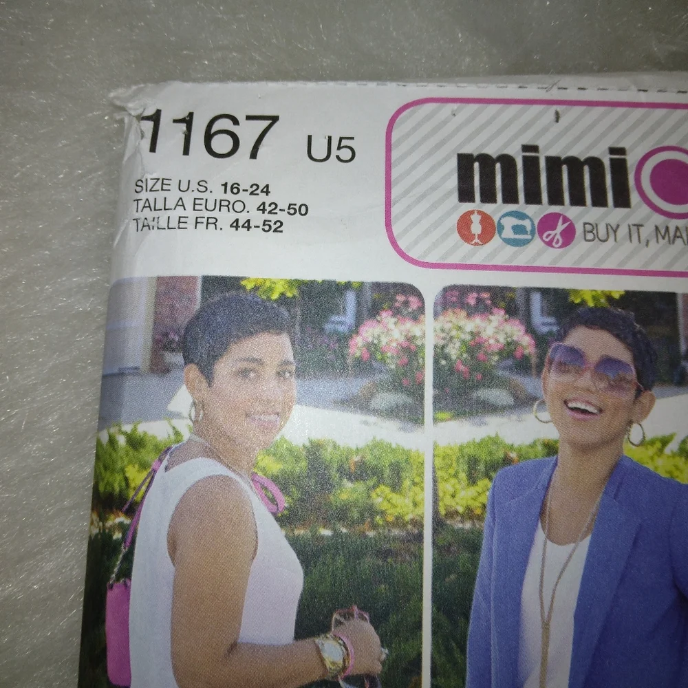 SIMPLICITY 1167 Sz 16-24 Mimi G Style Misses blazzer slim pants/shorts, knit top